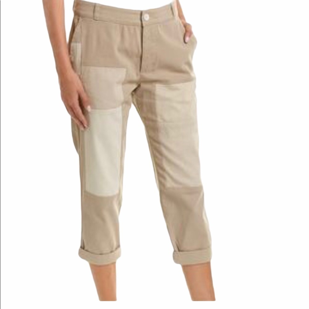 Standard James Perse Pants Straight Leg Patchwork Design Cropped